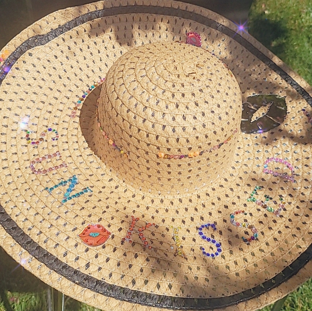 Custom designed jeweled sun hat